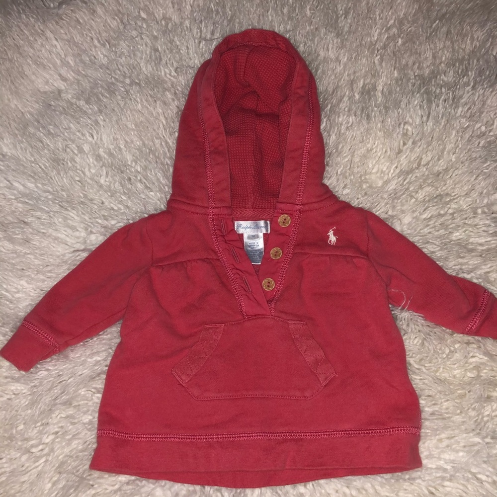 Ralph Lauren hoodie coral red color